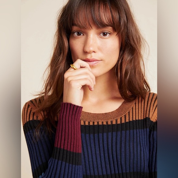 Anthropologie Dolan Left Coast lorna midi sweater dress M Color striped - Picture 2 of 9